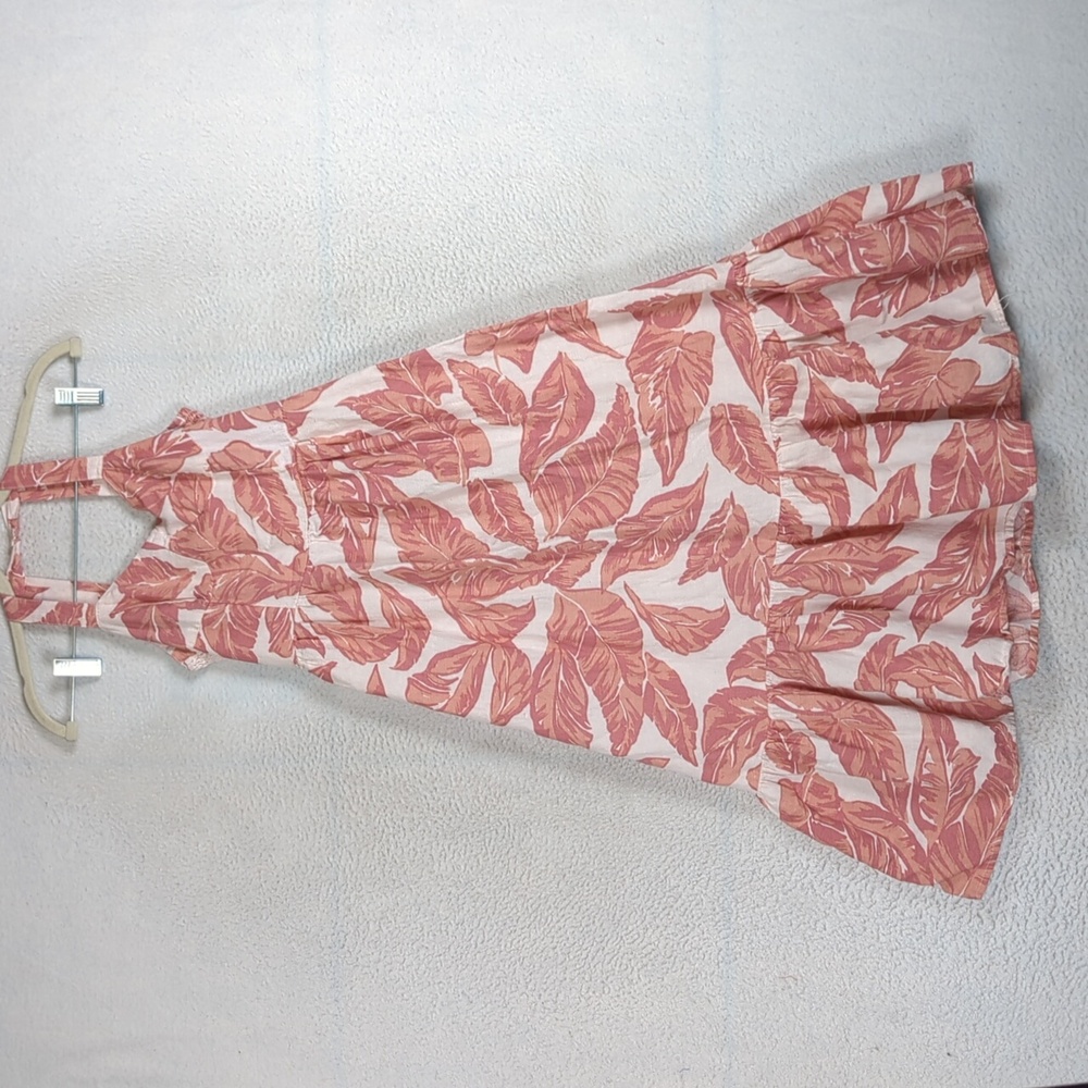 Jessica Simpson Women's Pink Tropical‎ Linen Blend Sleeveless Halter Dress XS